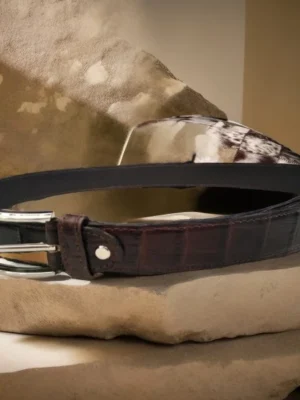 Genuine Crocodile Belly Leather Belt