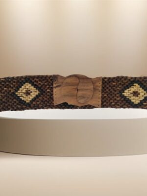 Handmade Wooden Bead Elastic Belt