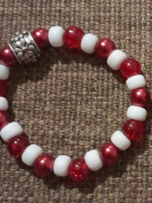 Red Hot Bracelet Set - A stylish accessory set featuring red and white pearl beads