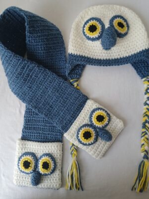 Puffin Rock Baba beanie and pocket scarf set