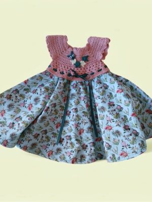 Protea Caterpillar Dress - Handcrafted dress with caterpillar applique